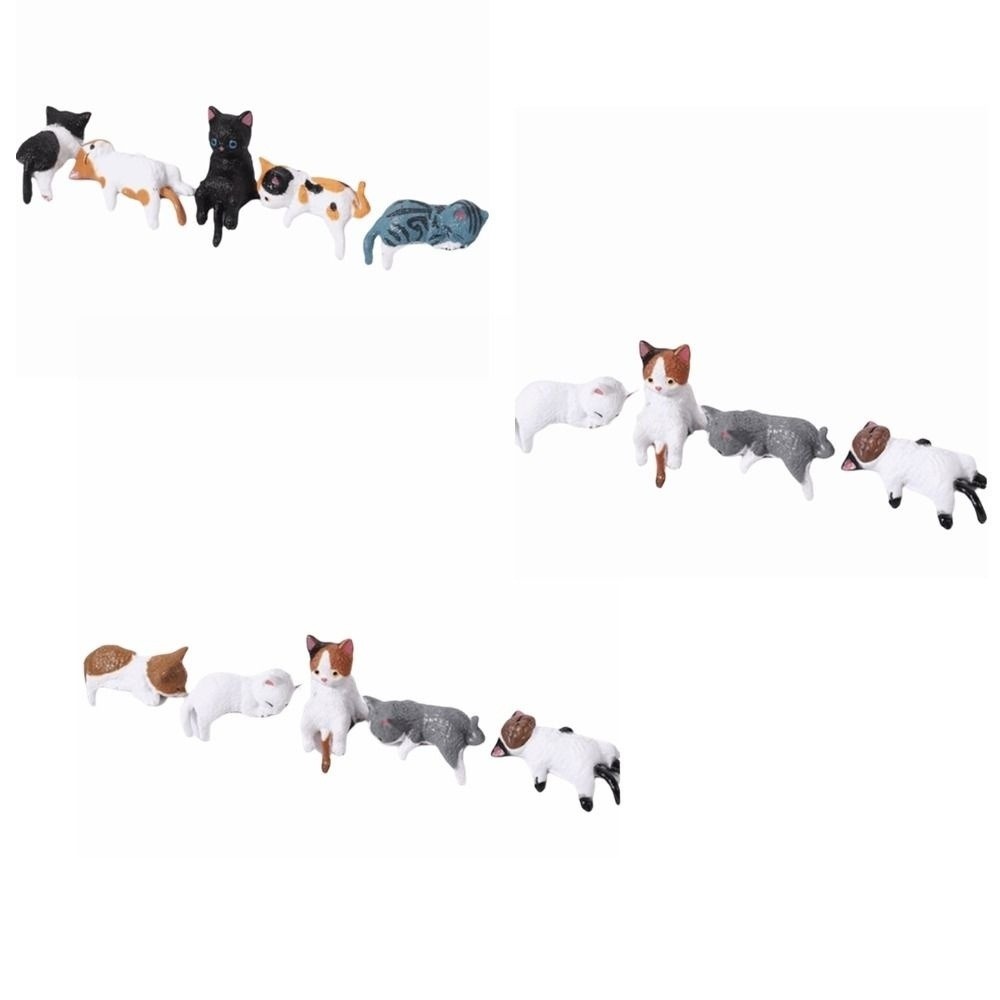 4/5pcs Creative Cute Kitten Decoration Small Figurine Mini Landscape Cat Ornament Funny Style Cat Edge Decoration Living Room