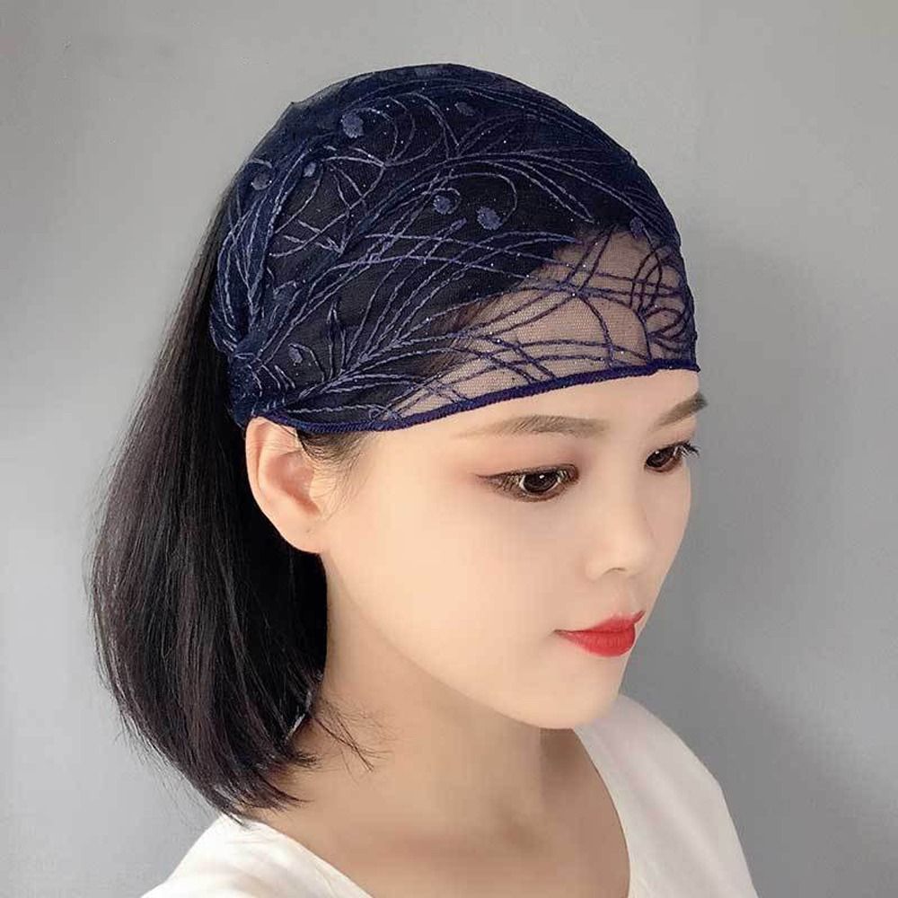Elegant Vintage Mom Headwear Shinny Hairbands Sport Headband New Headdress Fashion Headwear Mesh Headband Hair Hoop Lace Flower Hairbands Women Head Wrap