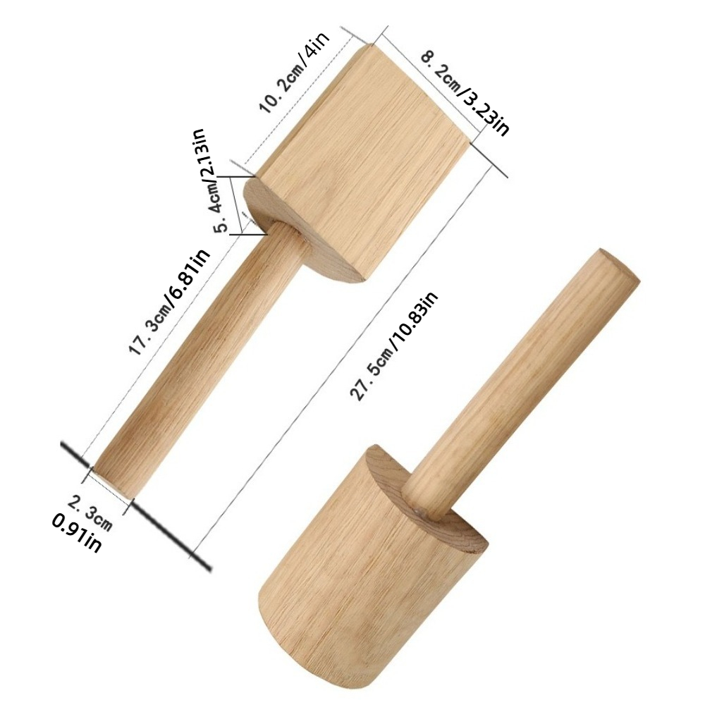 Smooth Wooden Mud Hammer Portable with Handle Pottery Mud Plate Reusable Large Sculpture Clay Paddle Hammer Shaping Porcelain Cup
