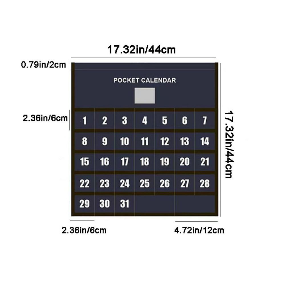 Practical Non-woven Fabric Wall Mounted Calendar Organizer Attractive Decorative Wall Hanging Calendar Bag Reusable Numbered Wall Jewelry Organizer Bedroom