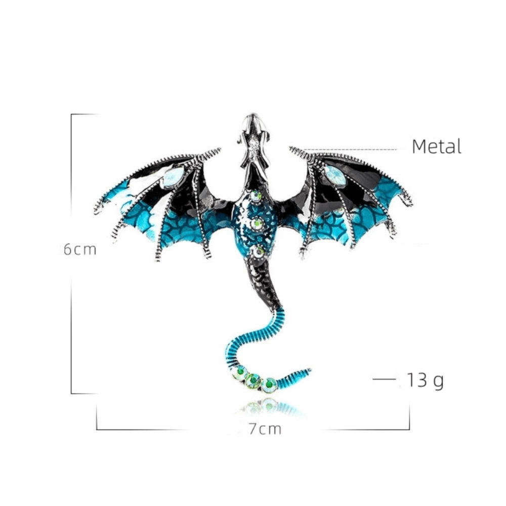 New Colorful Enamel Dragon Brooches Retro Gold Plated Flying Dragon Brooch Pins Animal Metal Lapel Pins Gifts