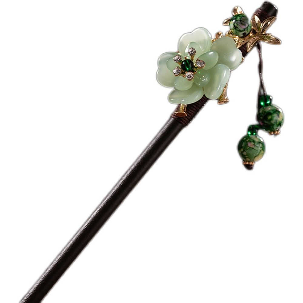 Elegant Classic Women Disk Hair Tassel Ladies Wooden Hair Fork Hair Accessories Hair Sticks Flower Hairpins