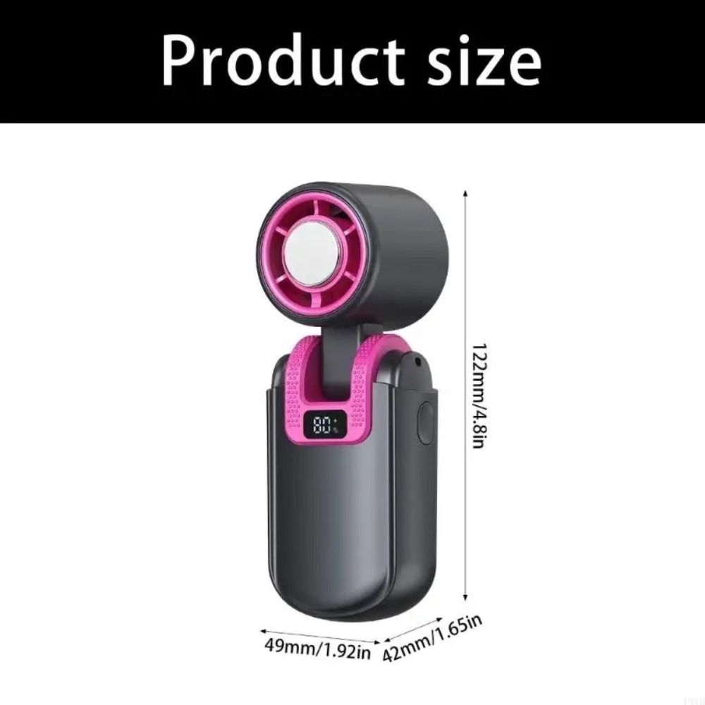 Simple Operation Compact Body Portable Handheld Cooling Fan Durable Battery Lightweight Design Rechargeable Fan Long Lasting Battery Soft Strong Airflow Mini Turbine Fan Hot Weather