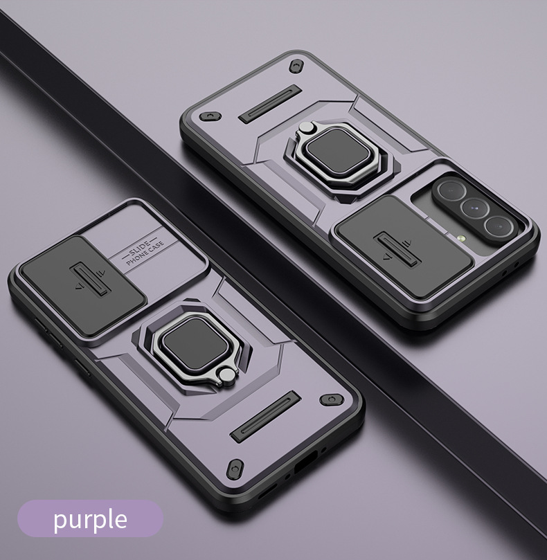 Samsung Galaxy A55 Case - Slide Camera Cover & Rotated Ring Kickstand