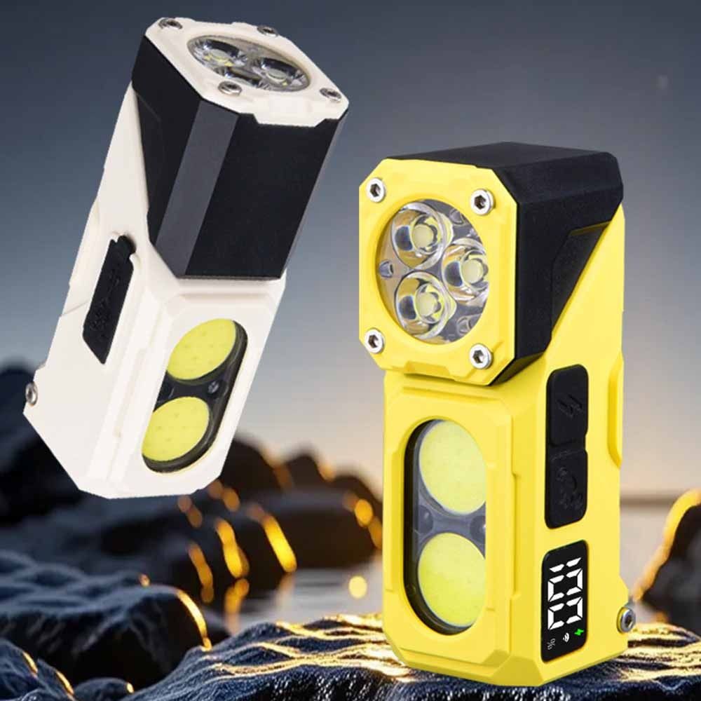 Outdoor Activities Portable Multi-Functional Corner Lamp Magnetic Level Display Cap Clip Light Charging One-Lamp Helmet Clip Light Night Use