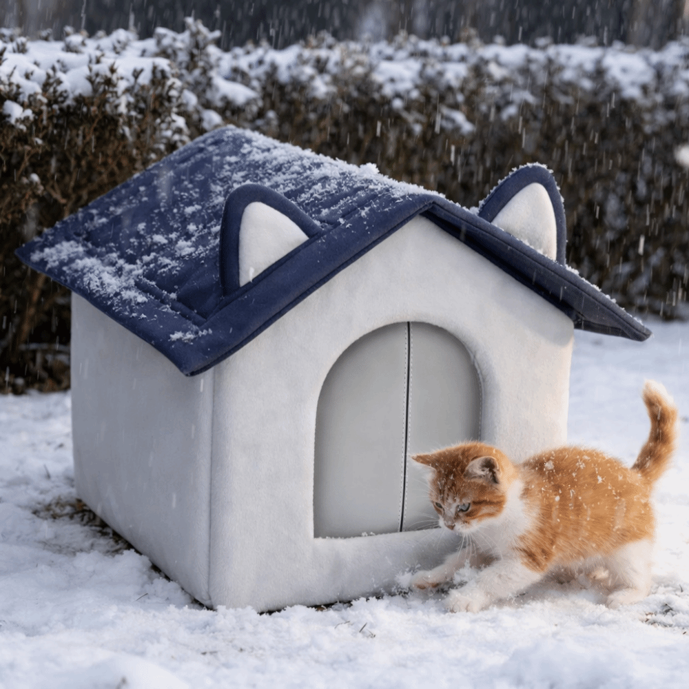 Durable Warm Pet Cat House Waterproof Windproof Outdoor Cat Shelter Thicken Vaulted Design Dog Kennel Winter