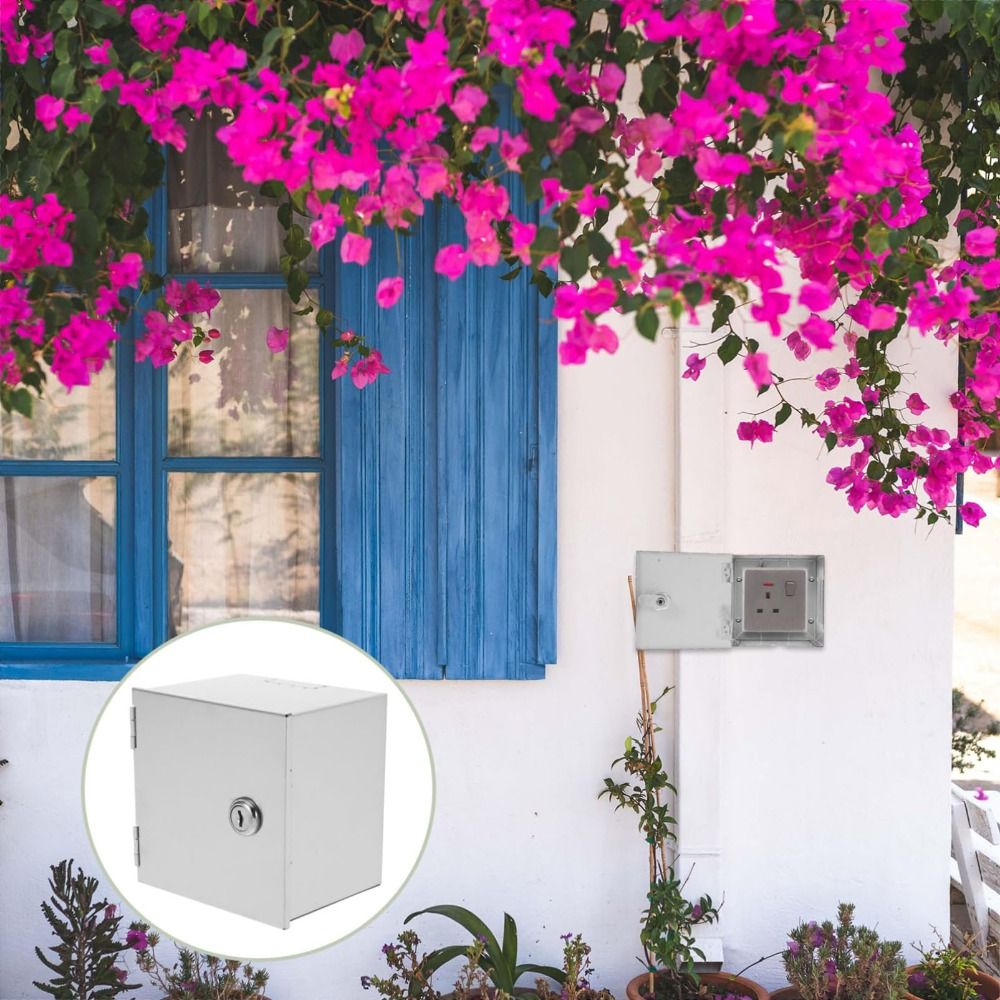 Protection Stainless Steel Anti-Theft Socket Protection Box Heavy-Duty Waterproof Heavy-Duty Box Lockable Weatherproof Electrical Outlet Protection Box Public Use