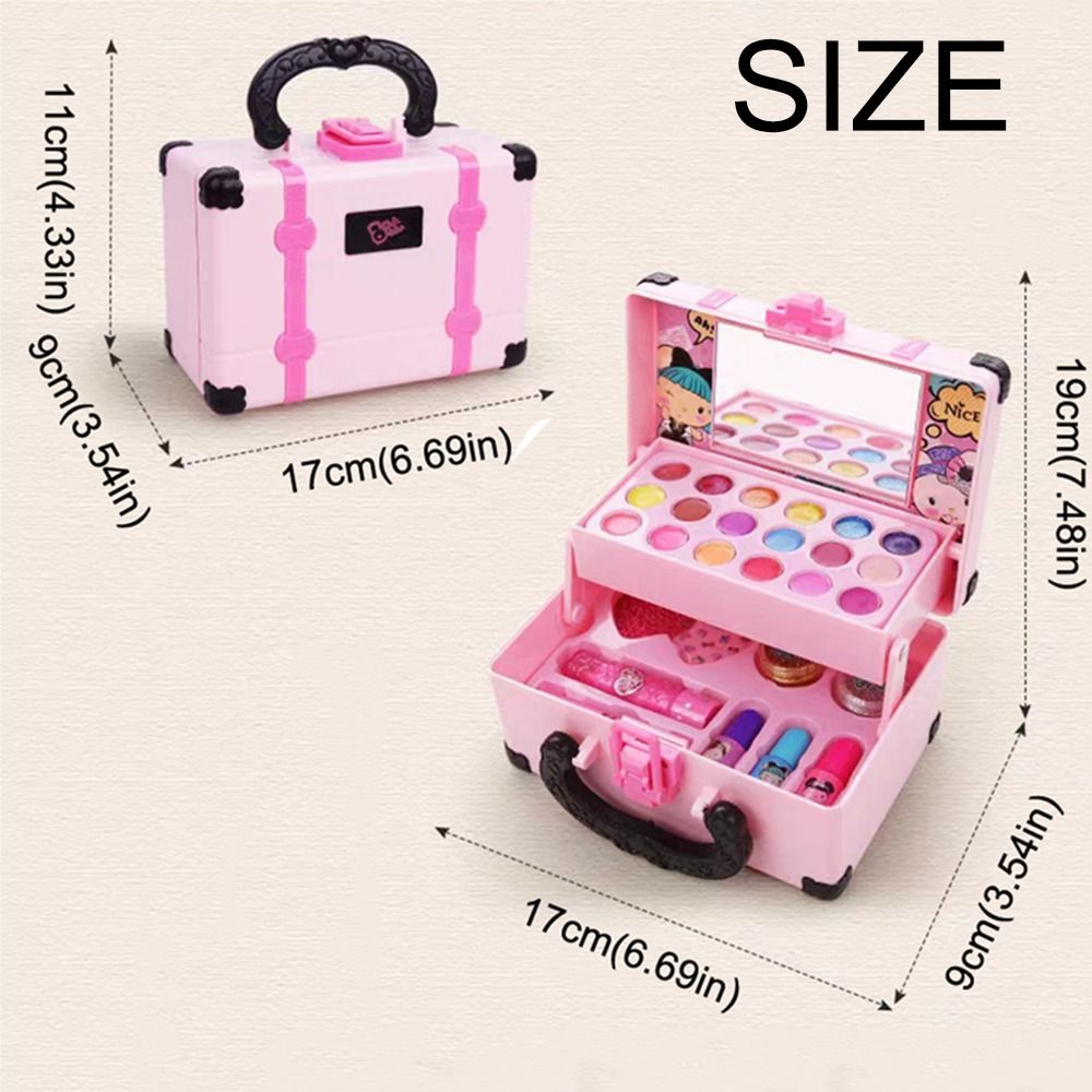 Play House Toys Lipstick Children's Makeup Toys Eye Shadow Makeup Box Kids Makeup Kit Safety Nontoxic Children Cosmetic Beauty Set Makeup Tool