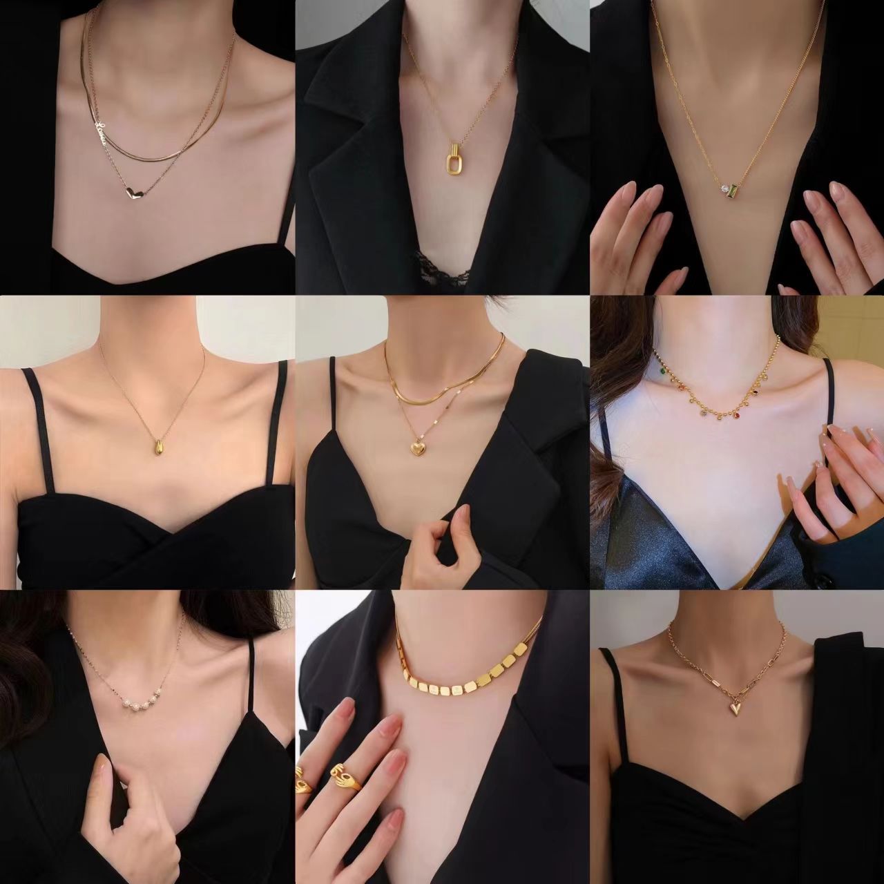 【New arrival】New Bow Titanium Steel Necklace Women's All-match 18K Gold Bead Sweet Light Luxury High-end Clavicle Chain