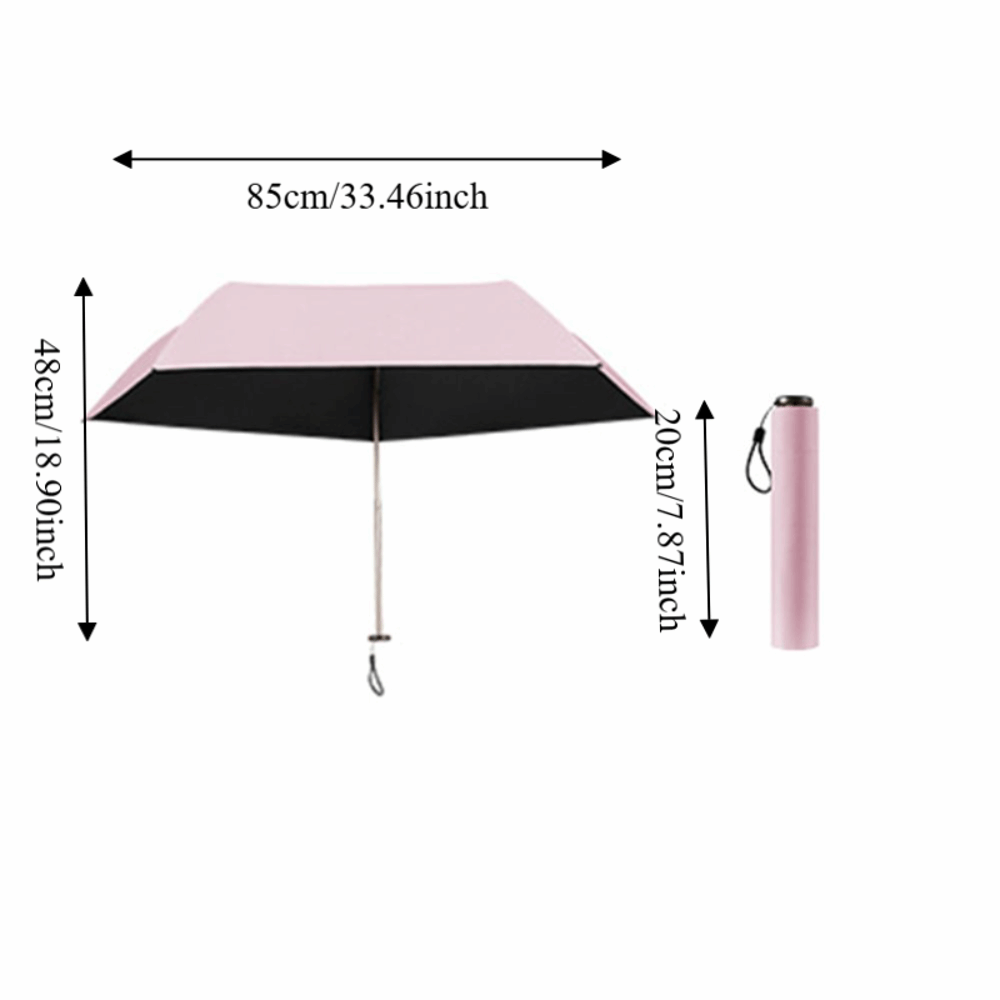 Portable Folding Ultra-Light Sun Umbrella Lightweight Solid Color Sunshade Parasol Mini UV Protection Sun Rain Dual Use Umbrella Outdoor