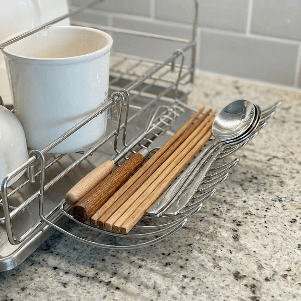 3PCS Practical Stainless Steel Small Hanging Rack Draining Wall Mounted Chopsticks Drainer Expansion Space Soap Dish Bathroom