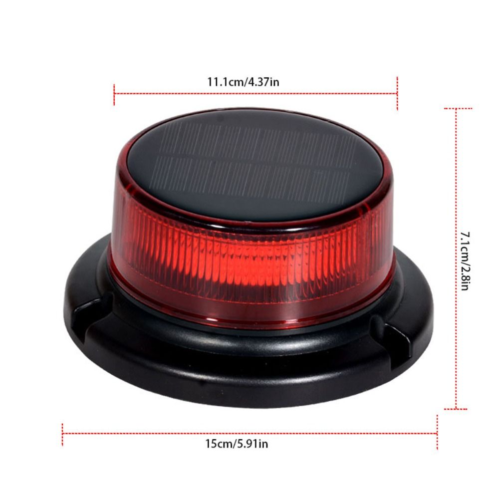 Strobe Waterproof Solar Powered Rotating Strobe Light Durable Rotating Flashing Rechargeable Warning Flashlight Portable Design Multi-Color Decorative Mode 360° Flashing Safety Light Emergency Warning