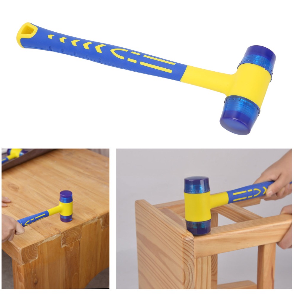 Multi-Purpose Rubber Mounted Hammer Anti-Slip Shockproof Double-Sided Mallet Small Hammer Flooring Installation