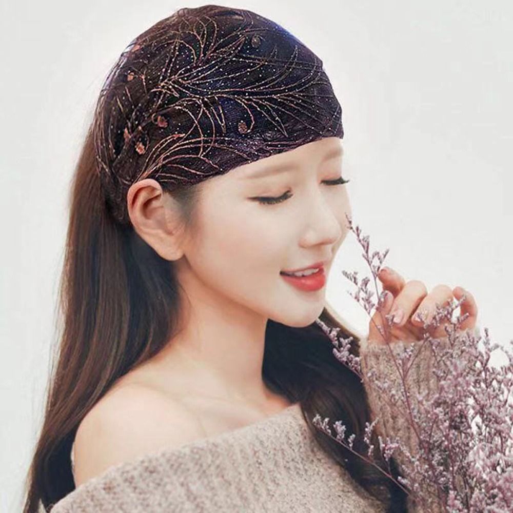 Headwear Sweet Wide Side For Girls Non Slip Flower Women Hair Hoop Head Wrap Lace Hairbands Headband
