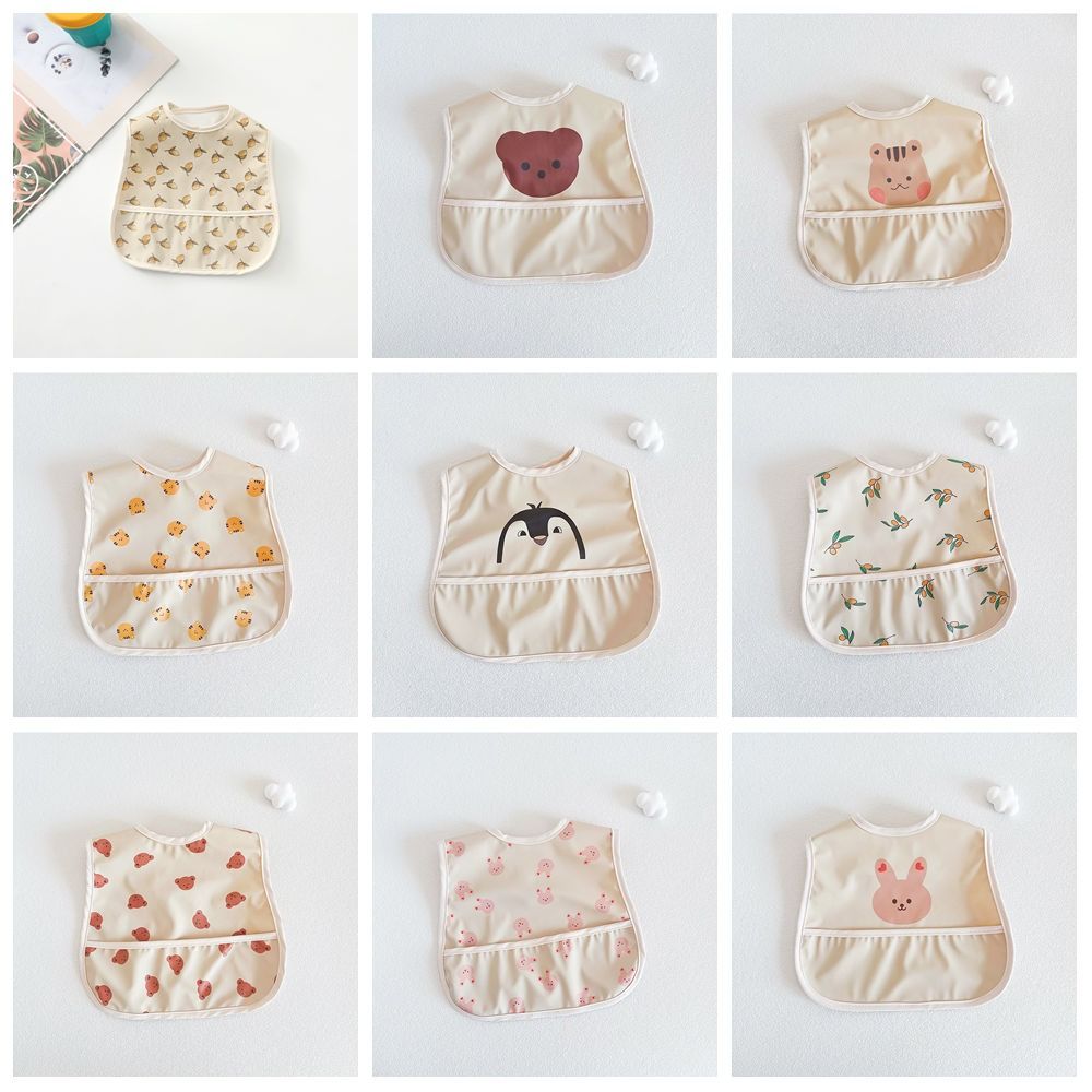 Cute Animal Pattern Baby Feeding Bib Bear Cartoon Baby Drooling Bibs Rabbit Sleeveless Saliva Towel Burp Apron Summer