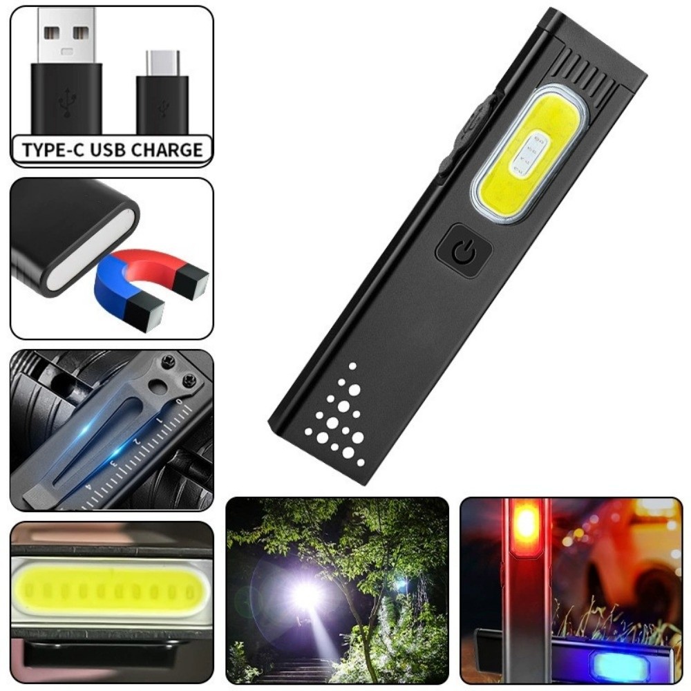 Small Portable Mini Flashlight Rechargeable Multi-Mode Torch Light Waterproof Compact Hat clip Lamp Emergency Use