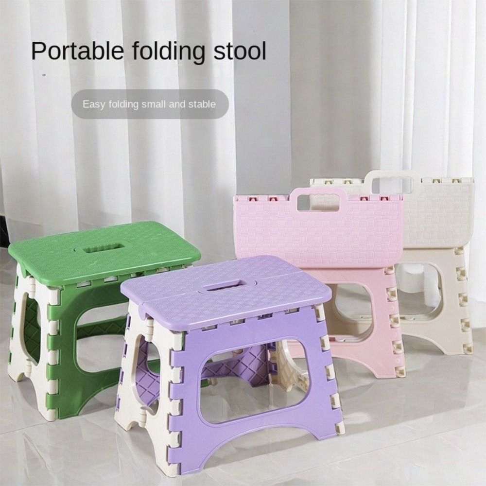 Portable Plastic Folding Stool Thickened Lightweight Small Bench Chair Super Load-Bearing Foldable Shoe Changing Stool Fishing