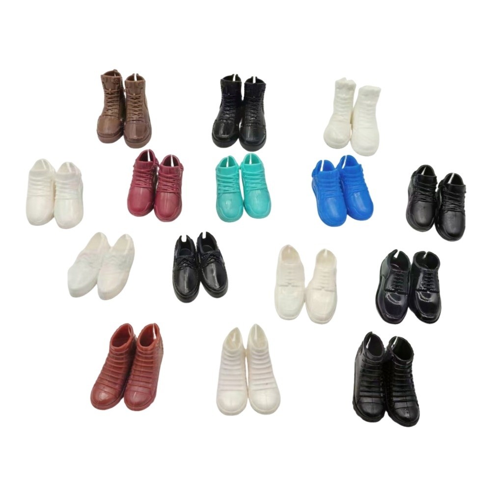 High Quality Fashion 1/6 Doll Shoes Plastic Multistyles Shoes Clothes Accessories Doll Casual Wear Shoes Fit Foot Length 2cm Dolls