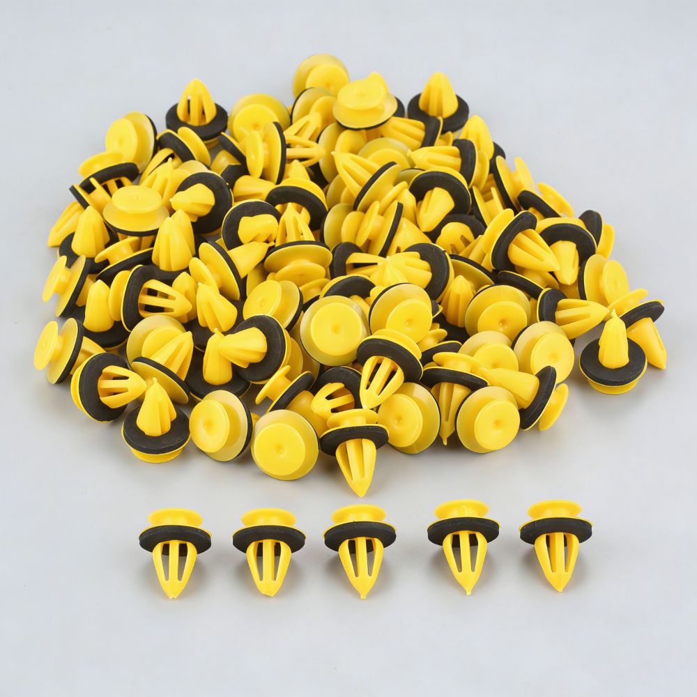 Fastener Clips 10mm Size Auto Door Trim Panels Fastener Plastic Material 9mm Hole Plastic Clips Fastener Design With Seal Ring Push Clip Car Accessories