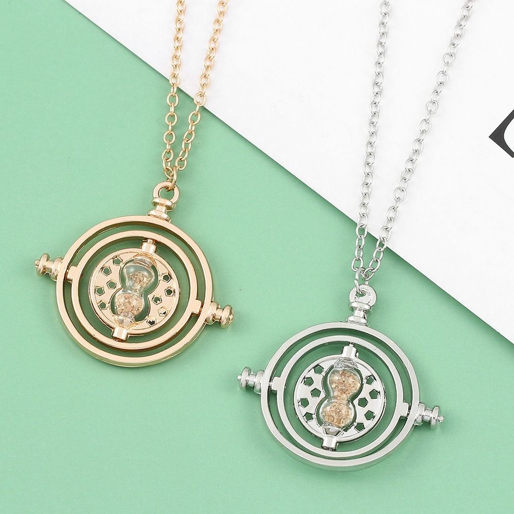 Magic Theme 360 Rotatable Hourglass Necklace Classic Style New Design Rotatable Necklace Astronomical Converter Necklace Men Jewelry