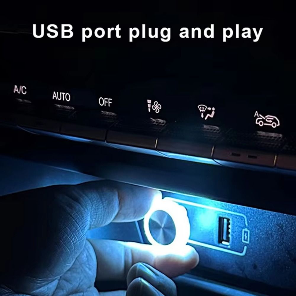 2Pcs Universal Portable Design Ambient Light Plug Play Mini Size Car Atmosphere Lamps Colorful Lighting LED Decorative Light Home Indoor
