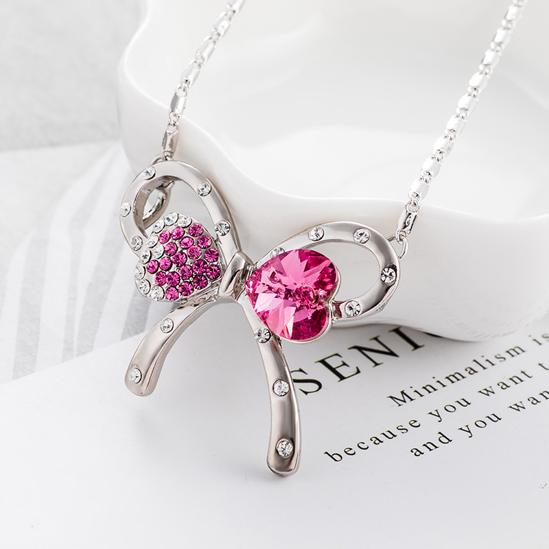 Yuanyan New In Japanese Korean Jewelry Green Crystal Bow Necklace Pendant 99 Cents Price Cheap Stuff Dropshipping Trending Products 2024