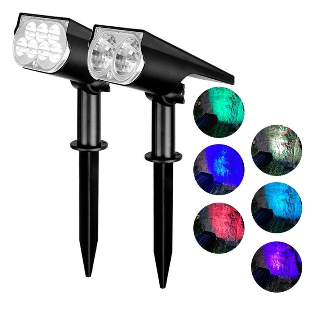 Durable 2/7LED Solar Spotlight Ultra Bright Adjustable Garden Decor Lamp Waterproof Anti-freezing Lawn Lights Lawn Decor