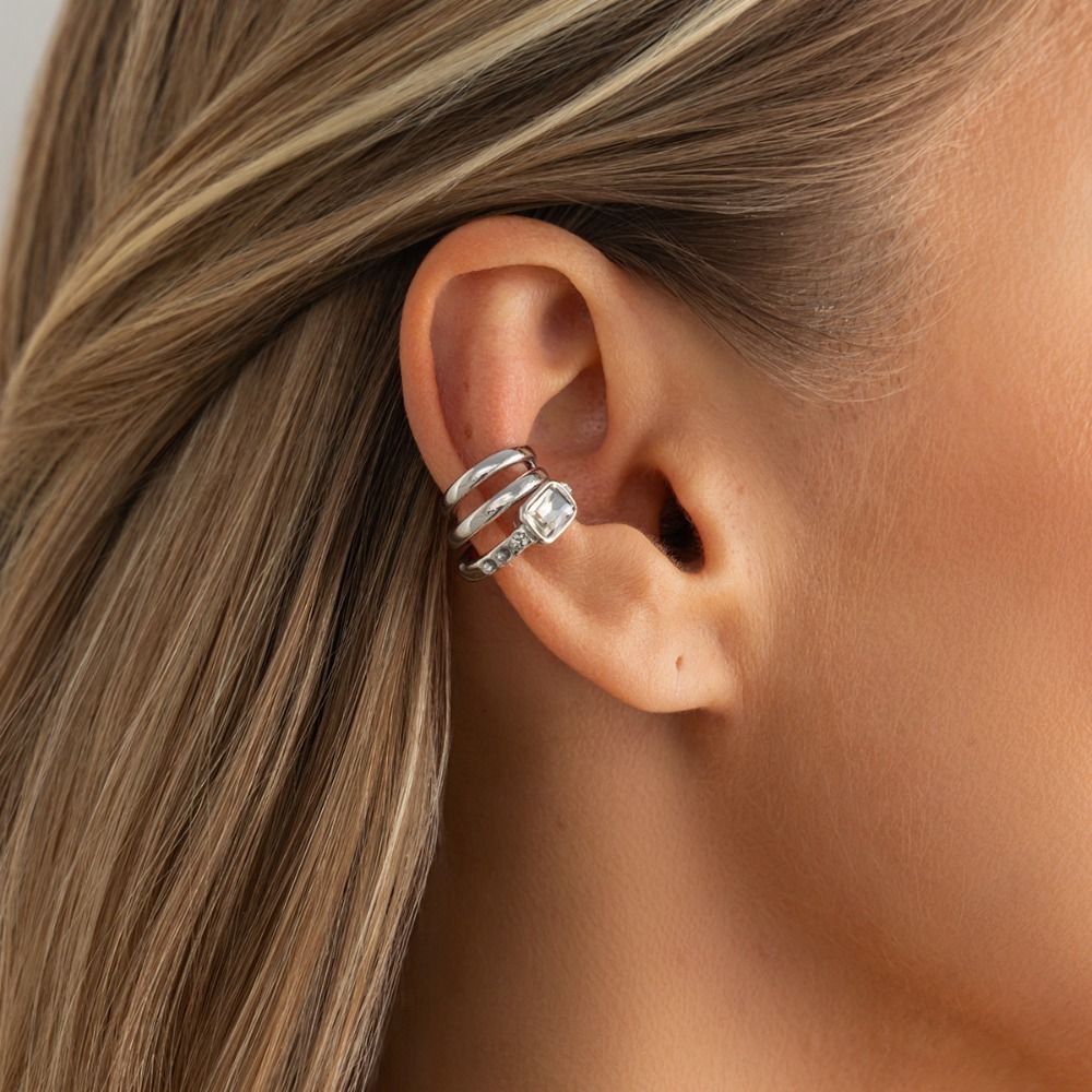 Retro C Shape Ear Cuff Golded No Piercing Earrings Minimalism Irregular Shape C-shaped Ear Clip Wear