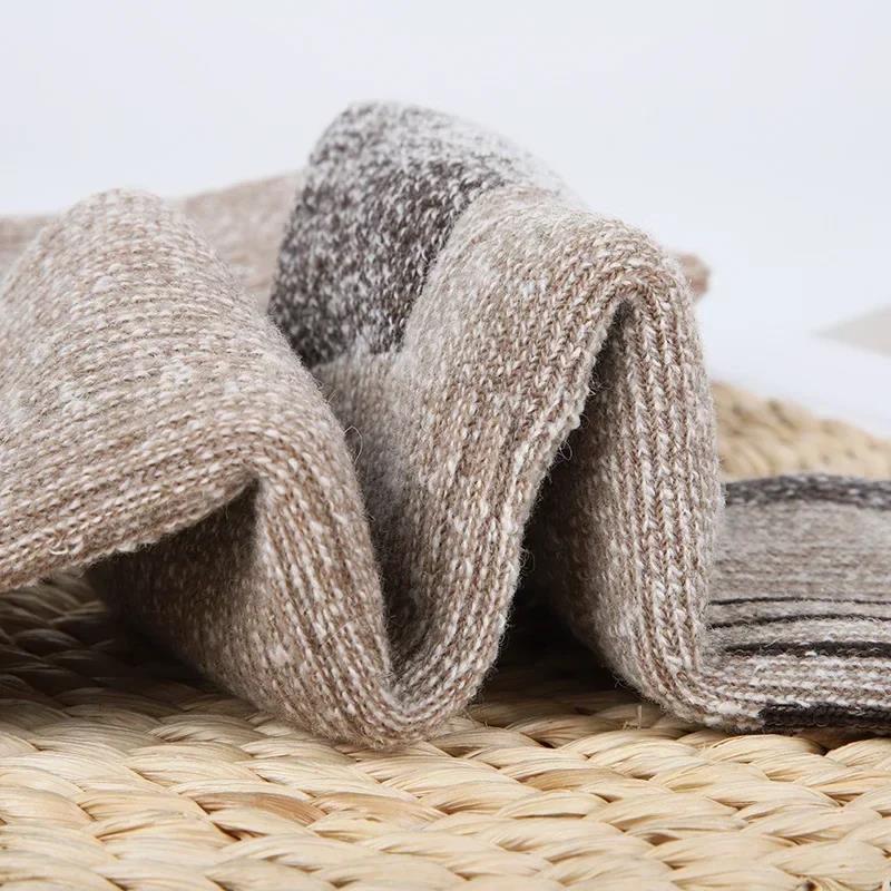 Wenefang Fashion 1/2/3 Pairs Merino Wool Socks Men's Autumn Winter Thickened Thermal Socks Mountaineering Breathable Outdoor Sports Socks Large