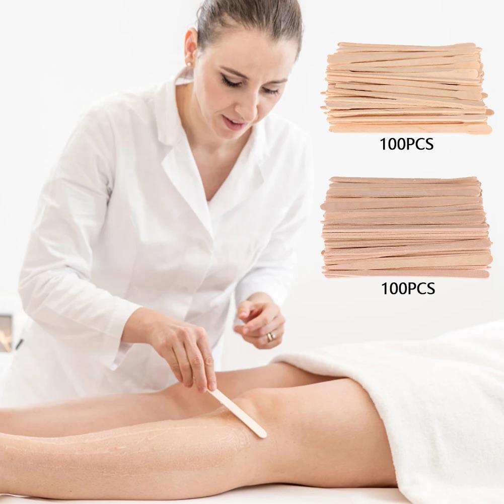 Wenefang Fashion 50PCS Woman Wooden Body Hair Removal Sticks Wax Waxing Disposable Sticks Beauty Toiletry Kits Wood Tongue Depressor Spatula