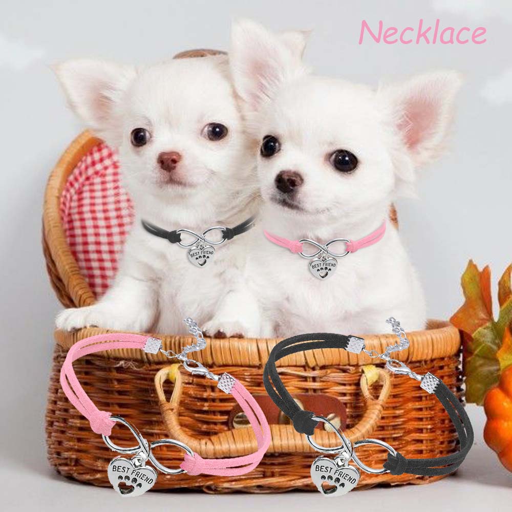 Adjustable Small Cat Accessories Heart Pendant Cute Cat Puppy Necklace Puppy Collar Necklace Pet Products