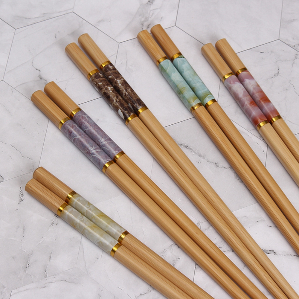 Bamboo 5Pairs Rice Sushi Anti-skid Kitchen Supplies Chopsticks Tableware Dinnerware Set