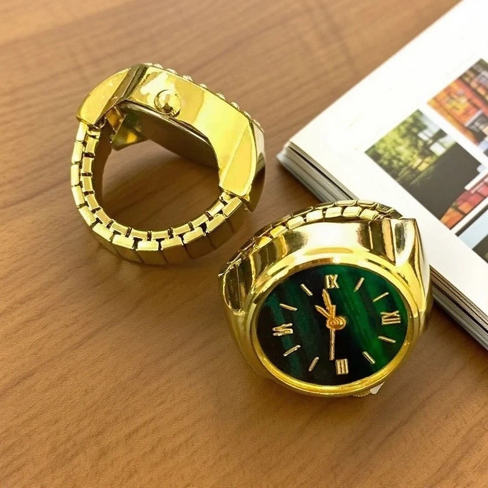 Cool Vintage Rings Jewelry Clock Alloy Punk Roman Watch Mini Retro Finger Watch Ring Man