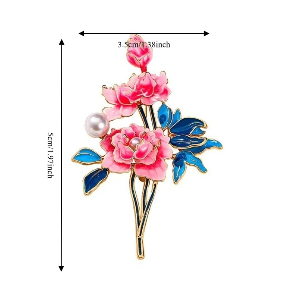Vintage Elegant Cloisonne Brooch Chinese Style Flower Badge Pin Clothing Accessories Light Pin Gift
