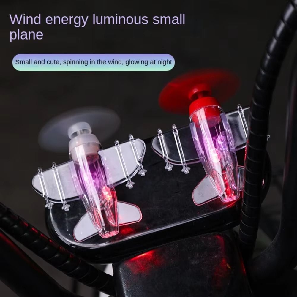 New With Traceless Adhesive Small Airplane Car Decorations Light Warning Effect Safe Riding Mini Airplane LED Light High Quality Creative Wind Energy Small Aircraft Decoration Electric Vehicle
