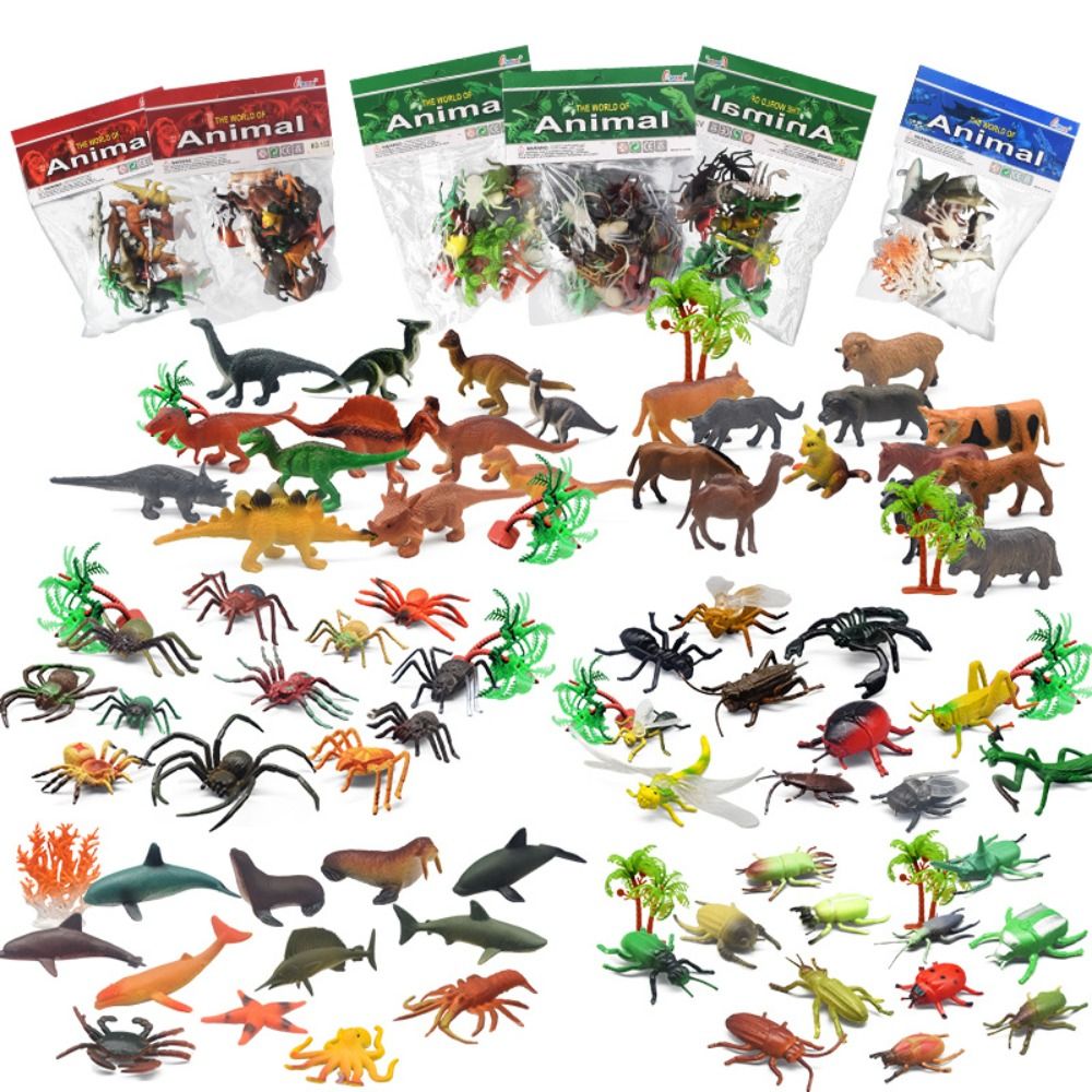 Funny Novelty Cognition Children Gift Dinosaur World Party Gift Simulation Animal Model Dinosaur Action Figures Animal Model Simulation Insect