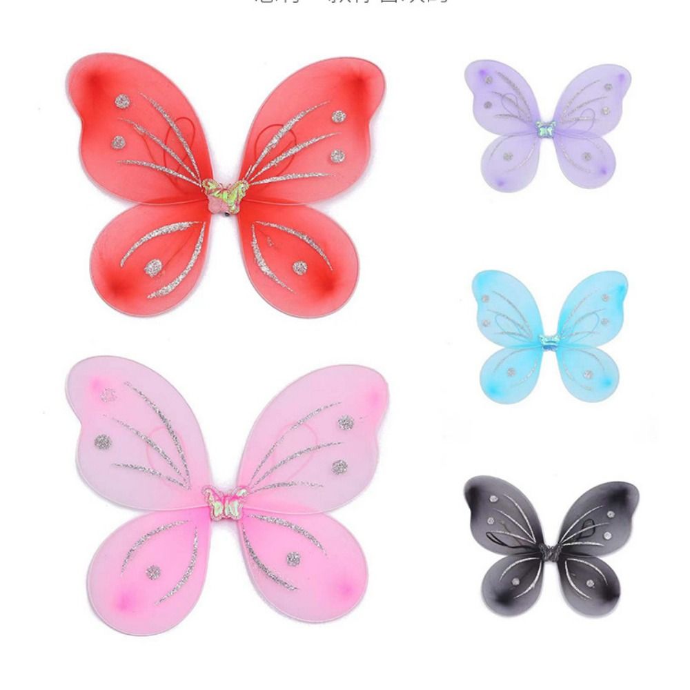 3Pcs/Set DIY Party Props Dressing Up Costume Glitter Fancy Dress Fairy Wing