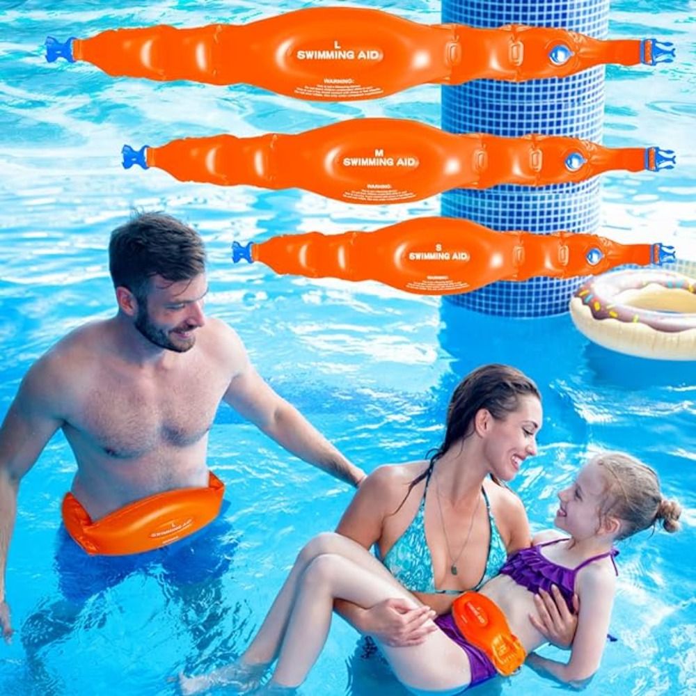 Water Sports Pool Float Inflatable Swim Belts Swim Equipment Floatation Belt Swimming Training Aid Life-saving Waterproof Buoyancy Waist Belts for Beginner