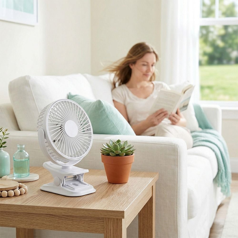 Small Fan Rechargeable Rechargeable Silent Fan Light High Airflow Quiet Cooling Portable Hanging Fan High Wind LED Light Mini Wind Fan Dorm Bed