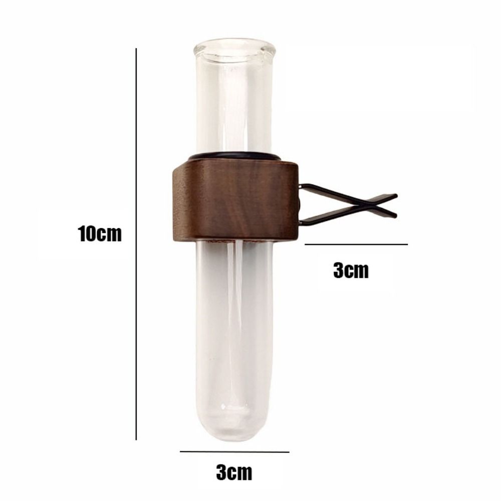 Unique Mini Car Flower Vase Clip Elegant Creative Car Vent Flower Vase Adjustable Walnut and Glass Car Vent Decor Dashboard