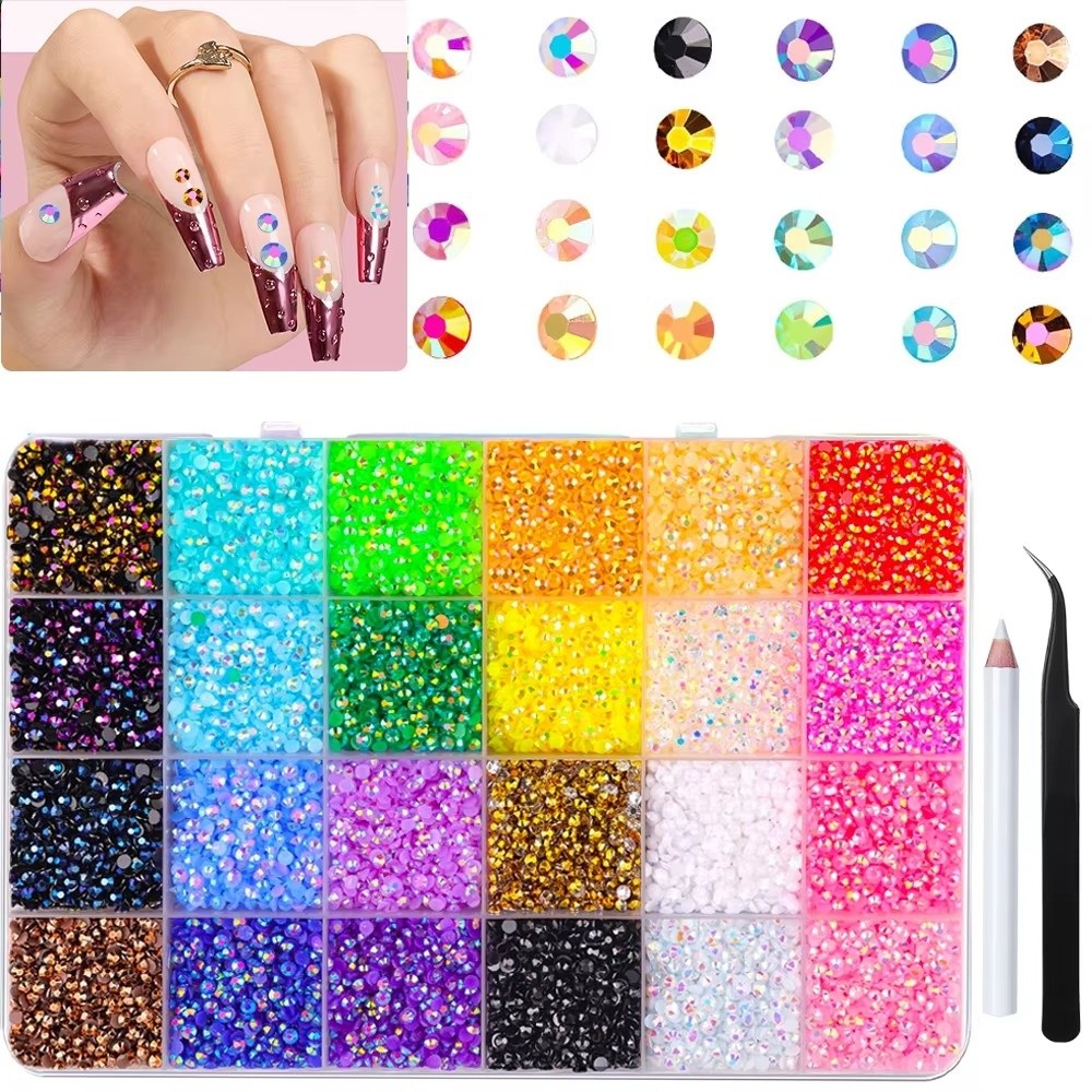 Hot Multicolor Resin Rhinestone Kit Sparkling Diamond Art Flatback Gems DIY Decoration Jelly Rhinestones for Makeup Accessories
