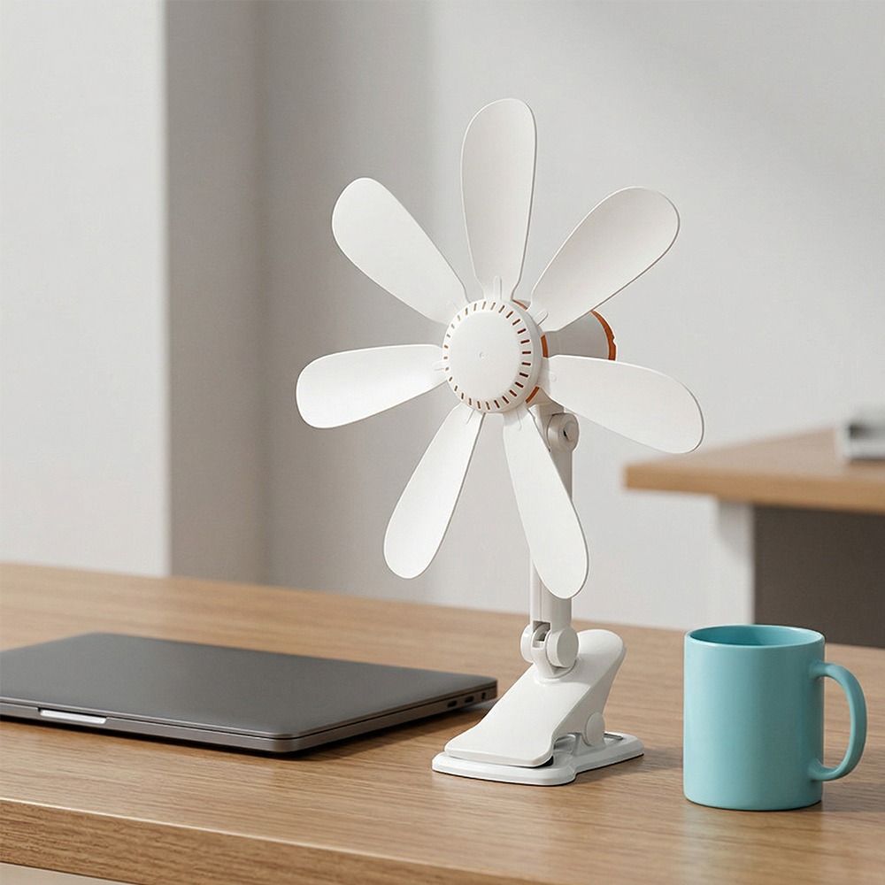 Cooling Strong Wind Portable Clip Fan Powerful Airflow Clip Fan Mini Quiet Fan Seven Leaves Quiet Operation Clip on Fan Office