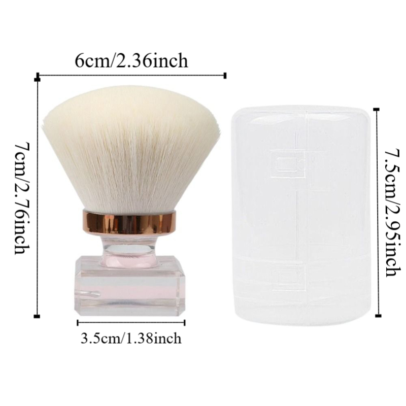 Portable Rose Shape Powder Blusher Brush Dust-proof Cosmetic Tools Nail Cleaning Brush Manicure Imitation Wool Makeup Brush Travel