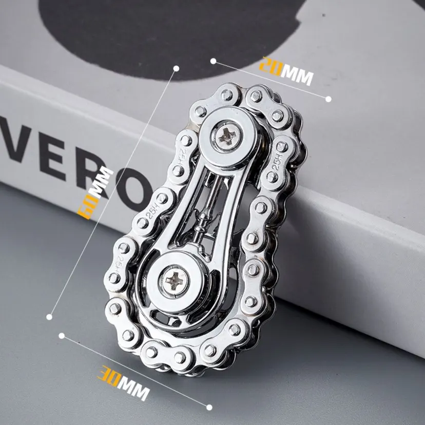 Creative Chains Gear Fidget Spinner Gyroscope Spinning Top Hand Spinner Chain Gear Fingertip Sprocket Metal Wheel Gear Chain Gyroscope Classic Toys