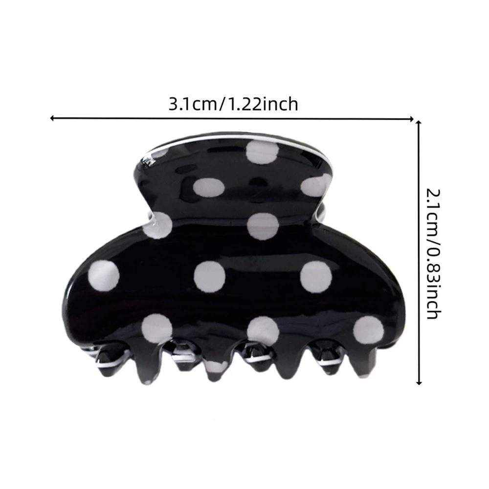 New Small Polka Dot Hair Claw Non-Slip Durable Mini Hair Clips Cute Trendy Acrylic Hair Clamps Office