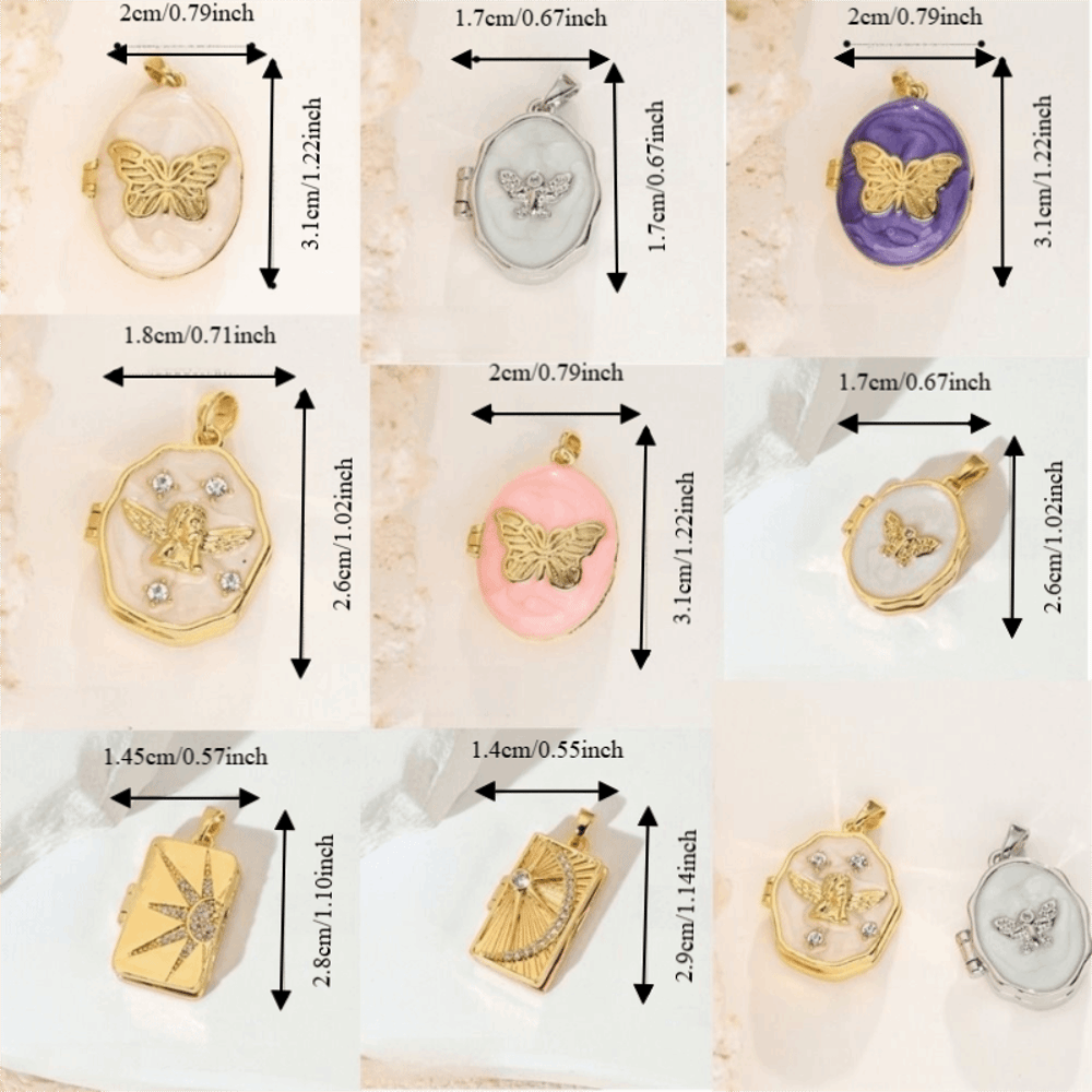 Personalized Foldable Design Photo Box Pendant Star Sun Butterfly DIY Accessories Openable Couple Chain Pendant Gifts