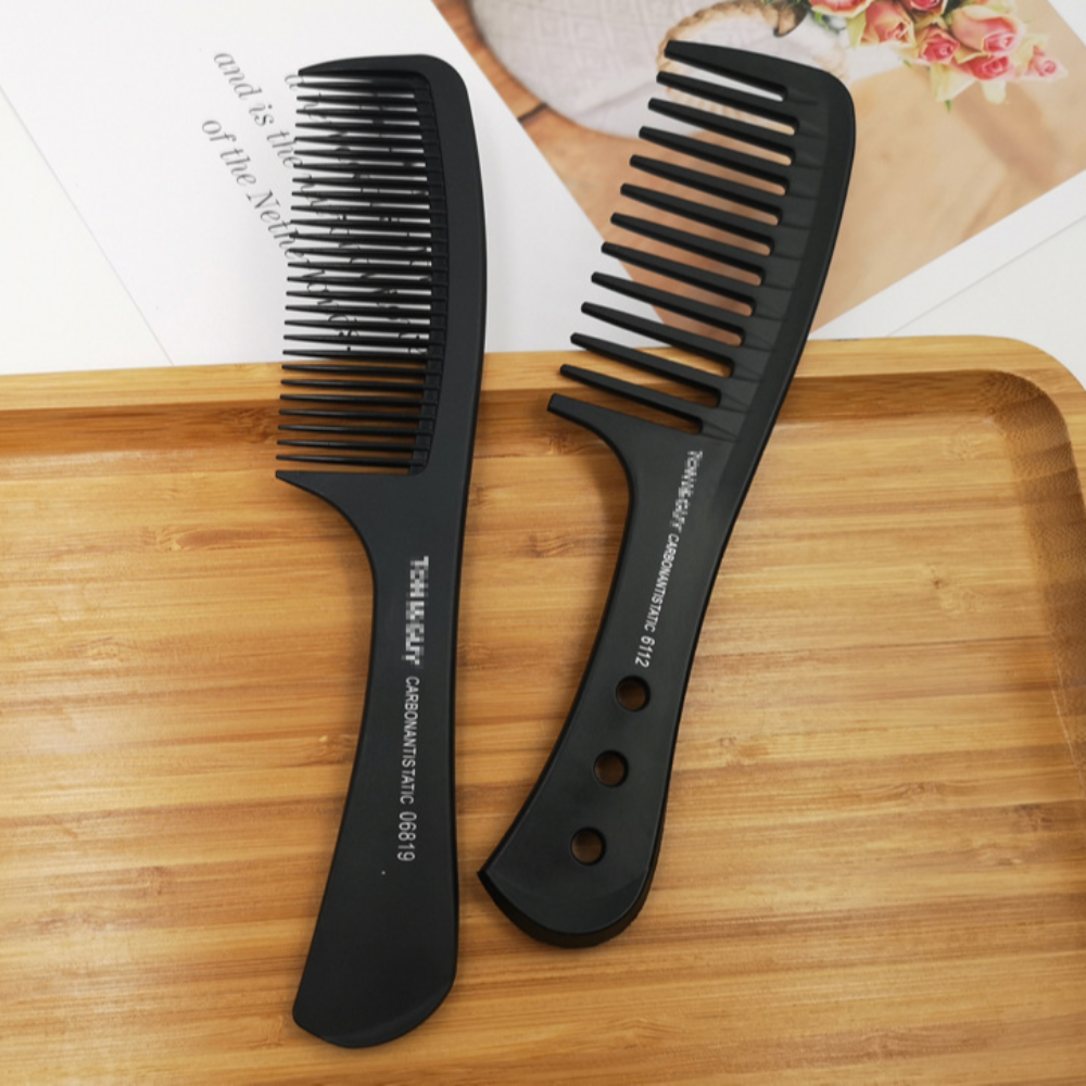 Hairdresser Plastic Hair Cutting Comb Anti-static Hair Brushes Pro Hairdressing Combs Thickened Black Barber Comb Men/Women