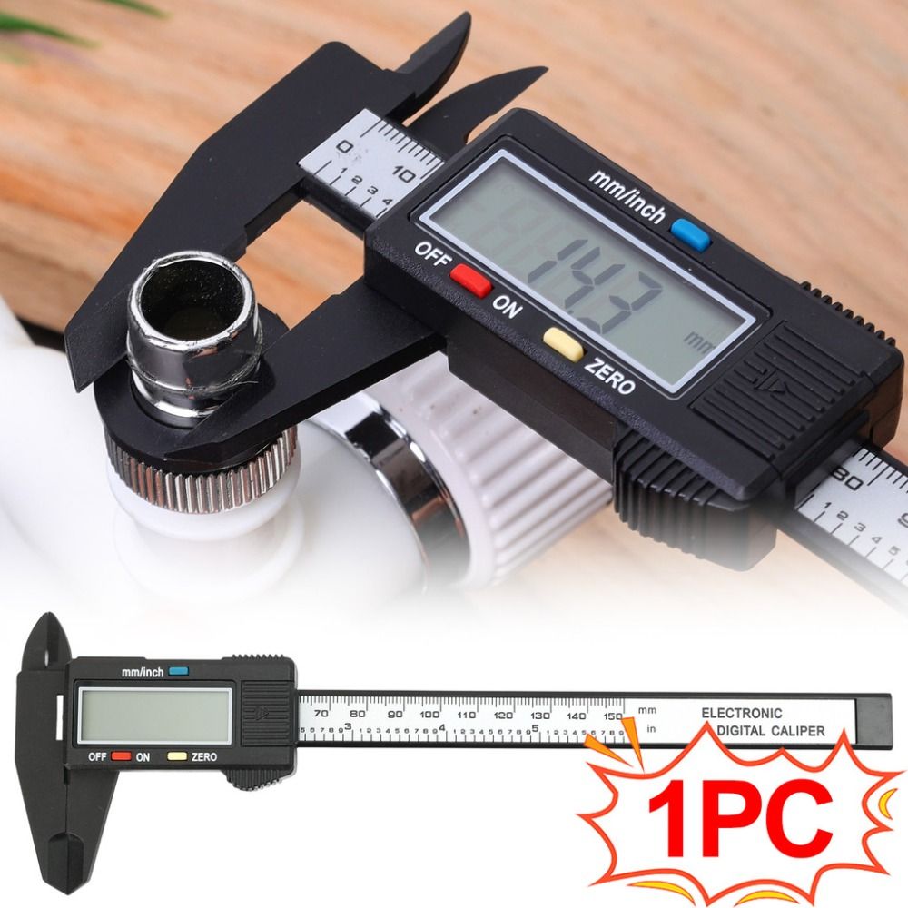 Portable 150mm Digital Display Calipers Carbon Fiber Electronic Vernier Micrometer LCD Depth Ruler for Mechanical Component Measure