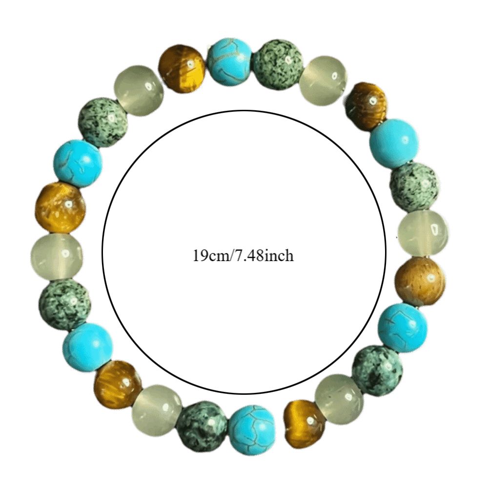 Trendy Vintage Beaded Bracelet Patchwork Bangles Tiger Eye Hand Elastic Bohemian Bracelet for Women Women Men