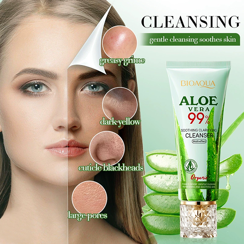 Aloe Vera Moisturizing Facial Cleanser, Deep Cleansing And Moisturizing, Refreshing Skin